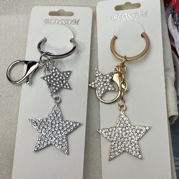 Accessories - Sparkling Star Keychain - Silver or Gold